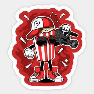 POPCORN CAMERAMAN Sticker